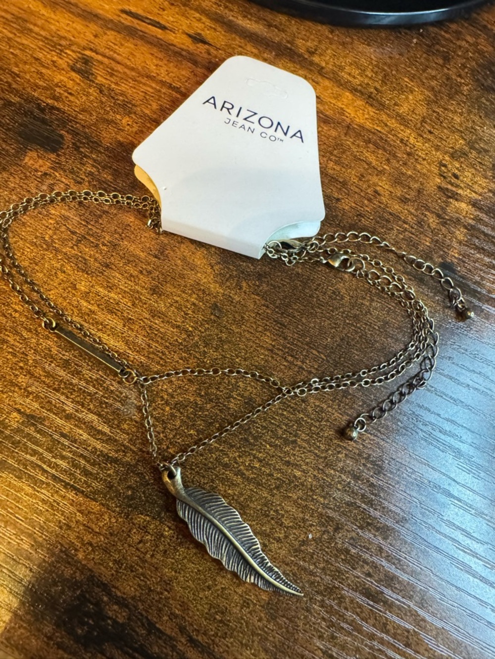 Arizona Jean Company Gold-Tone Layered Feather Pendant Necklace